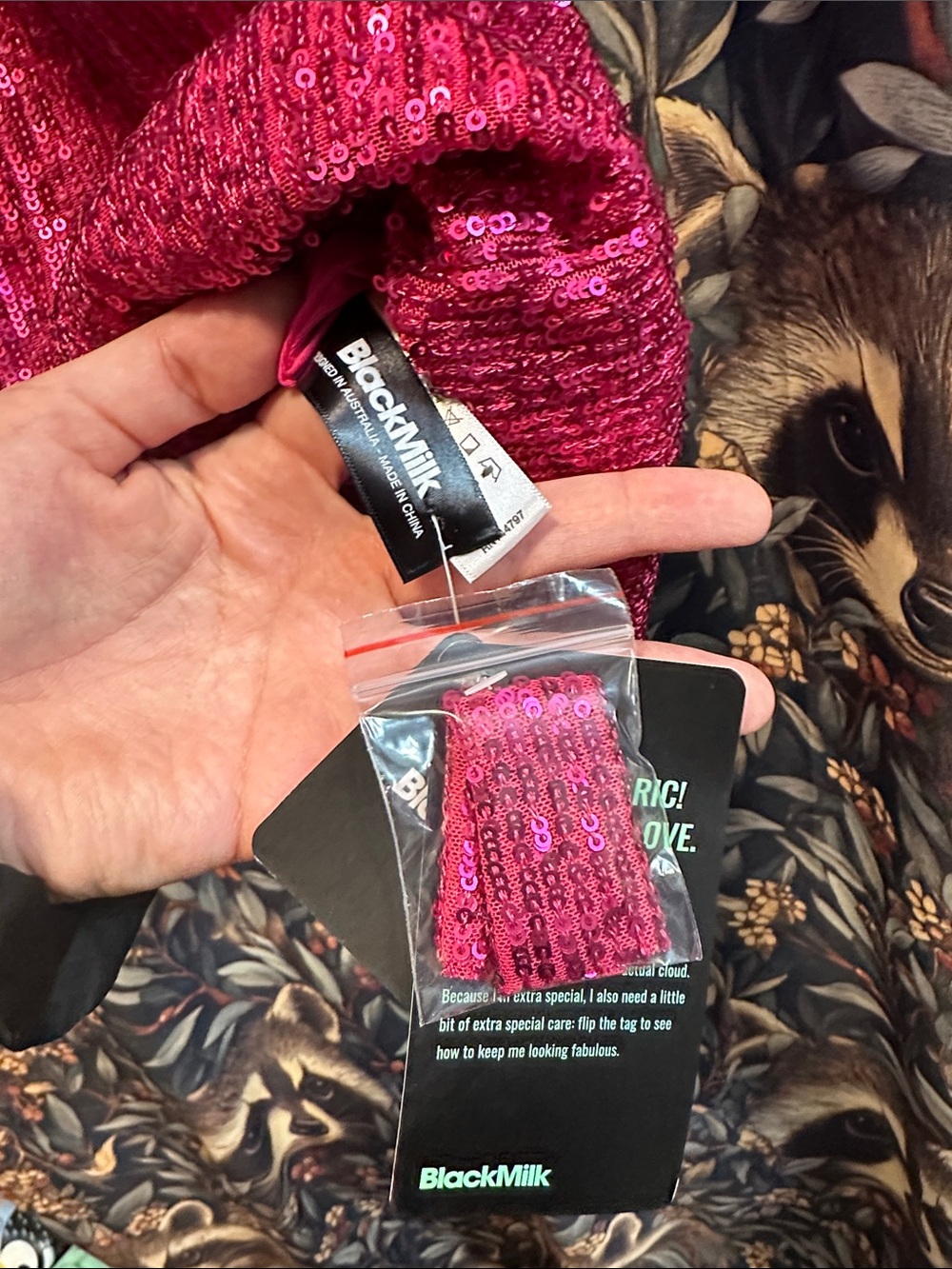 Blackmilk Sparkle Sparkle Skater Hot Pink Sequin Dress NWT L Large - Picture 2 of 3
